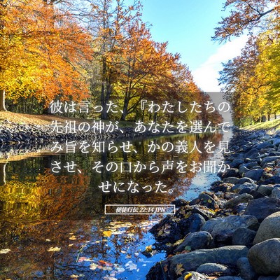 Picture 05 - 使徒行伝 22:14 JPN - 彼は言った、『わたしたちの先祖の - Bible Verse Picture