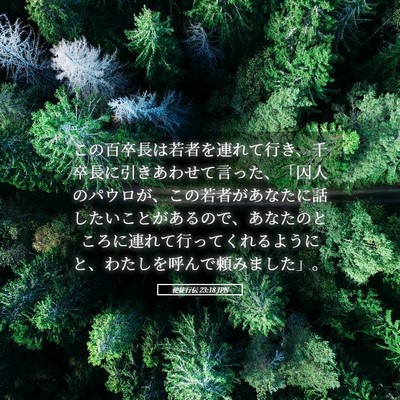 Picture 05 - 使徒行伝 23:18 JPN - この百卒長は若者を連れて行き、千 - Bible Verse Picture