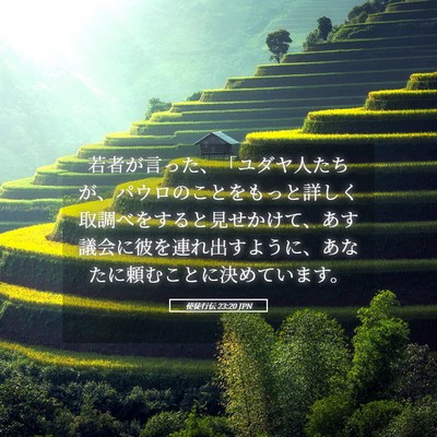 Picture 05 - 使徒行伝 23:20 JPN - 若者が言った、「ユダヤ人たちが、 - Bible Verse Picture
