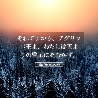 Picture 05 - 使徒行伝 26:19 JPN - それですから、アグリッパ王よ、わ - Bible Verse Picture