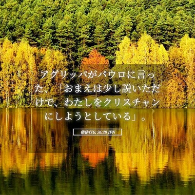 Picture 05 - 使徒行伝 26:28 JPN - アグリッパがパウロに言った、「お - Bible Verse Picture