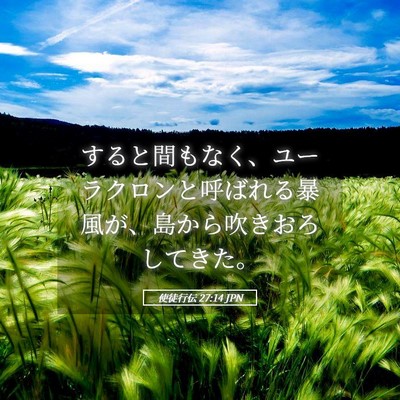 Picture 05 - 使徒行伝 27:14 JPN - すると間もなく、ユーラクロンと呼 - Bible Verse Picture