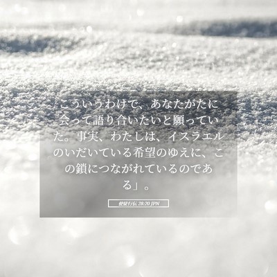 Picture 05 - 使徒行伝 28:20 JPN - こういうわけで、あなたがたに会っ - Bible Verse Picture