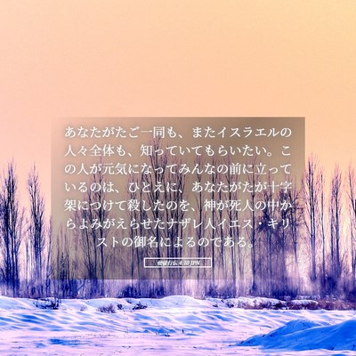 Picture 05 - 使徒行伝 4:10 JPN - あなたがたご一同も、またイスラエ - Bible Verse Picture