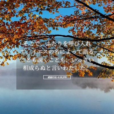 Picture 05 - 使徒行伝 4:18 JPN - そこで、ふたりを呼び入れて、イエ - Bible Verse Picture