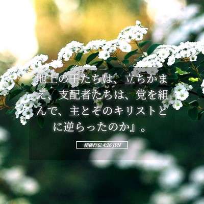Picture 05 - 使徒行伝 4:26 JPN - 地上の王たちは、立ちかまえ、支配 - Bible Verse Picture