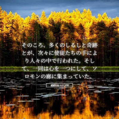 Picture 05 - 使徒行伝 5:12 JPN - そのころ、多くのしるしと奇跡とが - Bible Verse Picture