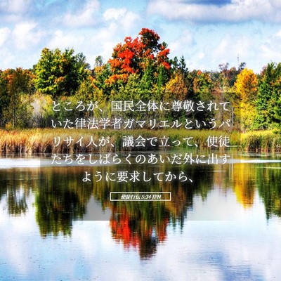 Picture 05 - 使徒行伝 5:34 JPN - ところが、国民全体に尊敬されてい - Bible Verse Picture
