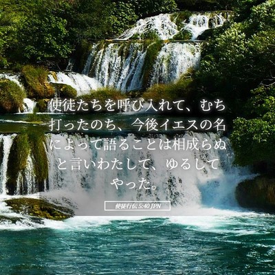 Picture 05 - 使徒行伝 5:40 JPN - 使徒たちを呼び入れて、むち打った - Bible Verse Picture