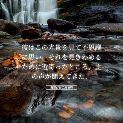 Picture 05 - 使徒行伝 7:31 JPN - 彼はこの光景を見て不思議に思い、 - Bible Verse Picture