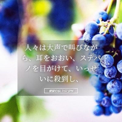 Picture 05 - 使徒行伝 7:57 JPN - 人々は大声で叫びながら、耳をおお - Bible Verse Picture