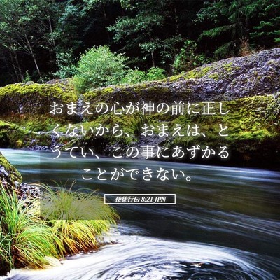Picture 05 - 使徒行伝 8:21 JPN - おまえの心が神の前に正しくないか - Bible Verse Picture