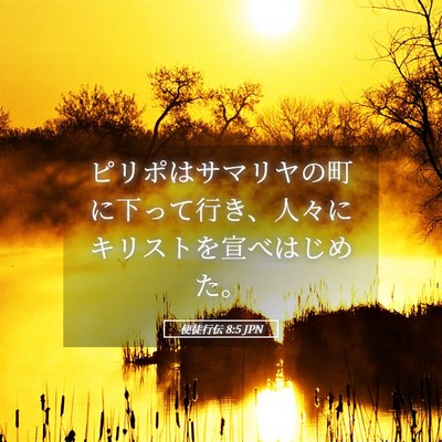 Picture 05 - 使徒行伝 8:5 JPN - ピリポはサマリヤの町に下って行き - Bible Verse Picture