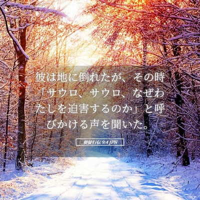 Picture 05 - 使徒行伝 9:4 JPN - 彼は地に倒れたが、その時「サウロ - Bible Verse Picture