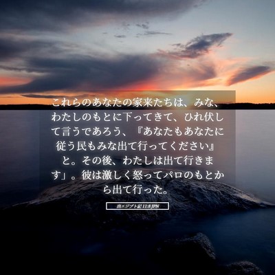 Picture 05 - 出エジプト記 11:8 JPN - これらのあなたの家来たちは、みな - Bible Verse Picture