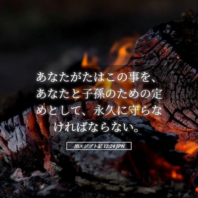 Picture 05 - 出エジプト記 12:24 JPN - あなたがたはこの事を、あなたと子 - Bible Verse Picture
