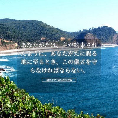 Picture 05 - 出エジプト記 12:25 JPN - あなたがたは、主が約束されたよう - Bible Verse Picture