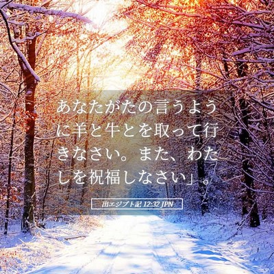 Picture 05 - 出エジプト記 12:32 JPN - あなたがたの言うように羊と牛とを - Bible Verse Picture