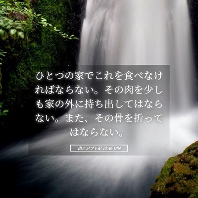 Picture 05 - 出エジプト記 12:46 JPN - ひとつの家でこれを食べなければな - Bible Verse Picture
