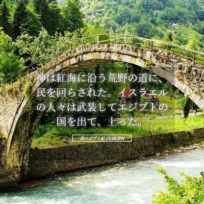 Picture 05 - 出エジプト記 13:18 JPN - 神は紅海に沿う荒野の道に、民を回 - Bible Verse Picture