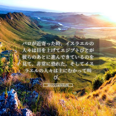 Picture 05 - 出エジプト記 14:10 JPN - パロが近寄った時、イスラエルの人 - Bible Verse Picture