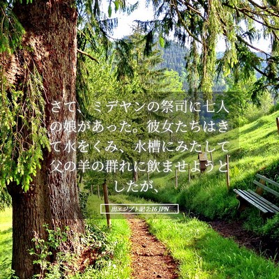 Picture 05 - 出エジプト記 2:16 JPN - さて、ミデヤンの祭司に七人の娘が - Bible Verse Picture