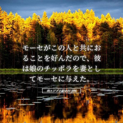Picture 05 - 出エジプト記 2:21 JPN - モーセがこの人と共におることを好 - Bible Verse Picture