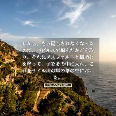 Picture 05 - 出エジプト記 2:3 JPN - しかし、もう隠しきれなくなったの - Bible Verse Picture
