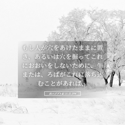 Picture 05 - 出エジプト記 21:33 JPN - もし人が穴をあけたままに置き、あ - Bible Verse Picture
