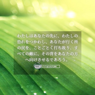 Picture 05 - 出エジプト記 23:27 JPN - わたしはあなたの先に、わたしの恐 - Bible Verse Picture