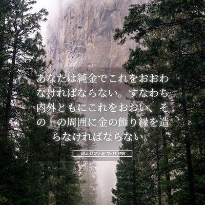 Picture 05 - 出エジプト記 25:11 JPN - あなたは純金でこれをおおわなけれ - Bible Verse Picture