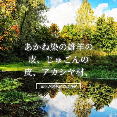 Picture 05 - 出エジプト記 25:5 JPN - あかね染の雄羊の皮、じゅごんの皮 - Bible Verse Picture