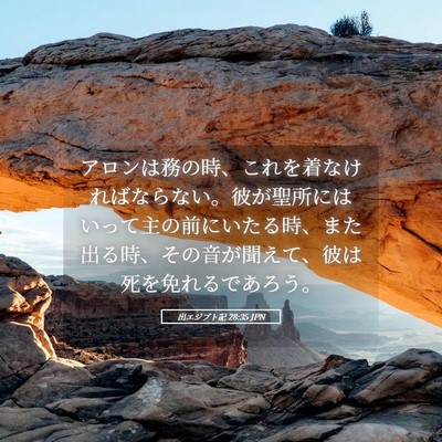Picture 05 - 出エジプト記 28:35 JPN - アロンは務の時、これを着なければ - Bible Verse Picture