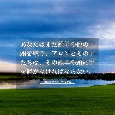 Picture 05 - 出エジプト記 29:19 JPN - あなたはまた雄羊の他の一頭を取り - Bible Verse Picture