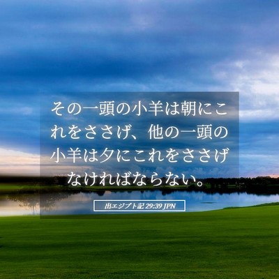 Picture 05 - 出エジプト記 29:39 JPN - その一頭の小羊は朝にこれをささげ - Bible Verse Picture