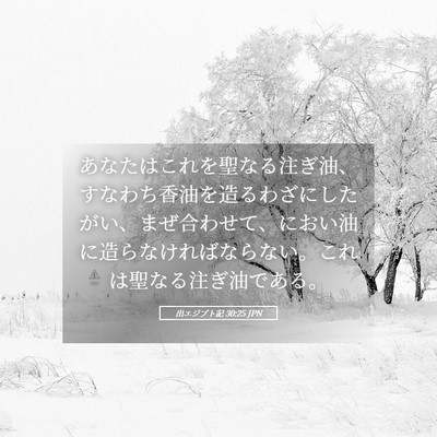Picture 05 - 出エジプト記 30:25 JPN - あなたはこれを聖なる注ぎ油、すな - Bible Verse Picture