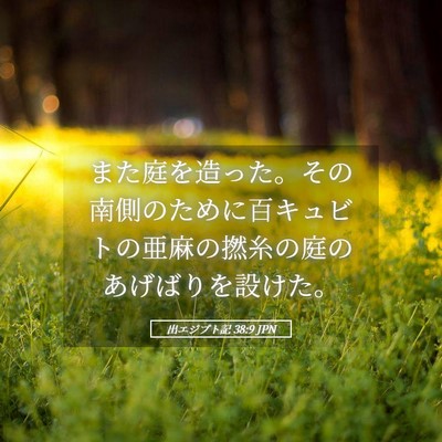 Picture 05 - 出エジプト記 38:9 JPN - また庭を造った。その南側のために - Bible Verse Picture