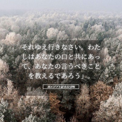 Picture 05 - 出エジプト記 4:12 JPN - それゆえ行きなさい。わたしはあな - Bible Verse Picture