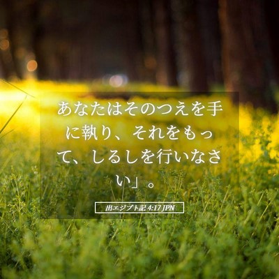 Picture 05 - 出エジプト記 4:17 JPN - あなたはそのつえを手に執り、それ - Bible Verse Picture