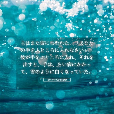 Picture 05 - 出エジプト記 4:6 JPN - 主はまた彼に言われた、「あなたの - Bible Verse Picture