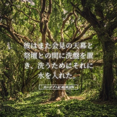 Picture 05 - 出エジプト記 40:30 JPN - 彼はまた会見の天幕と祭壇との間に - Bible Verse Picture