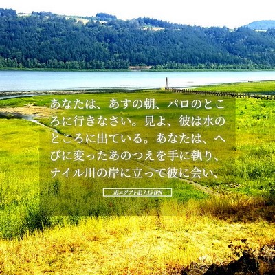 Picture 05 - 出エジプト記 7:15 JPN - あなたは、あすの朝、パロのところ - Bible Verse Picture