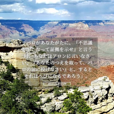 Picture 05 - 出エジプト記 7:9 JPN - 「パロがあなたがたに、『不思議を - Bible Verse Picture