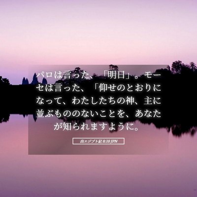 Picture 05 - 出エジプト記 8:10 JPN - パロは言った、「明日」。モーセは - Bible Verse Picture