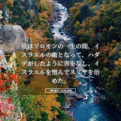 Picture 05 - 列王紀上 11:25 JPN - 彼はソロモンの一生の間、イスラエ - Bible Verse Picture
