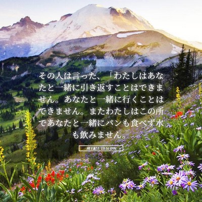 Picture 05 - 列王紀上 13:16 JPN - その人は言った、「わたしはあなた - Bible Verse Picture