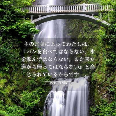 Picture 05 - 列王紀上 13:9 JPN - 主の言葉によってわたしは、『パン - Bible Verse Picture