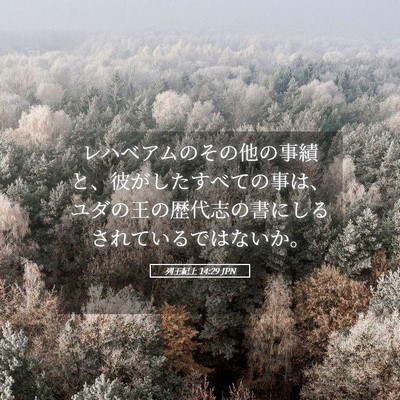 Picture 05 - 列王紀上 14:29 JPN - レハベアムのその他の事績と、彼が - Bible Verse Picture