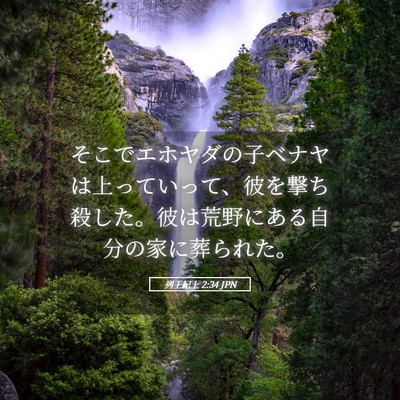 Picture 05 - 列王紀上 2:34 JPN - そこでエホヤダの子ベナヤは上って - Bible Verse Picture
