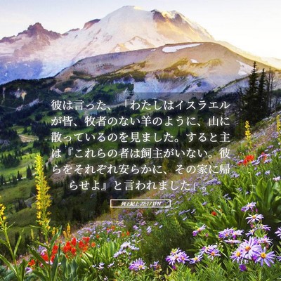Picture 05 - 列王紀上 22:17 JPN - 彼は言った、「わたしはイスラエル - Bible Verse Picture